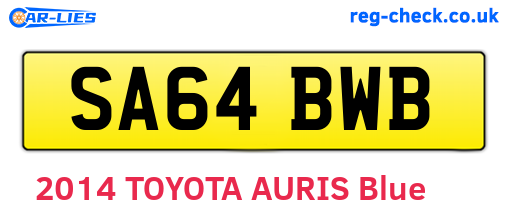 SA64BWB are the vehicle registration plates.