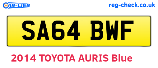 SA64BWF are the vehicle registration plates.