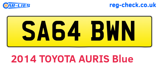 SA64BWN are the vehicle registration plates.