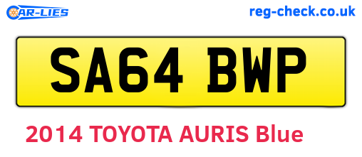 SA64BWP are the vehicle registration plates.