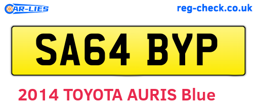 SA64BYP are the vehicle registration plates.