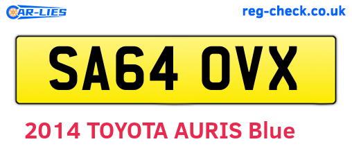 SA64OVX are the vehicle registration plates.