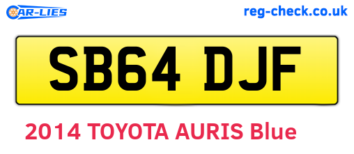 SB64DJF are the vehicle registration plates.