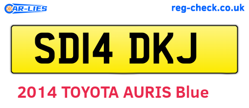 SD14DKJ are the vehicle registration plates.