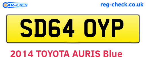 SD64OYP are the vehicle registration plates.