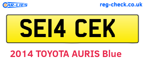 SE14CEK are the vehicle registration plates.