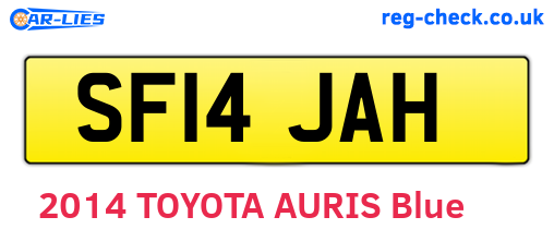 SF14JAH are the vehicle registration plates.