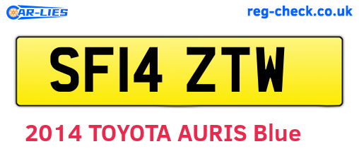 SF14ZTW are the vehicle registration plates.
