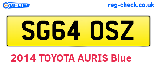 SG64OSZ are the vehicle registration plates.