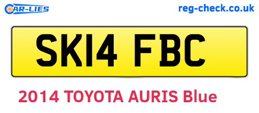SK14FBC are the vehicle registration plates.