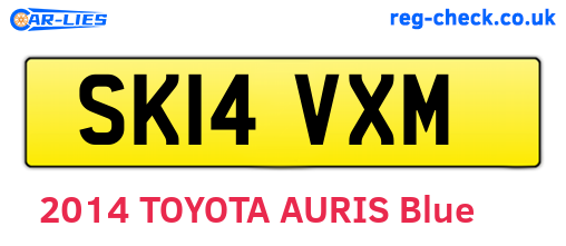 SK14VXM are the vehicle registration plates.