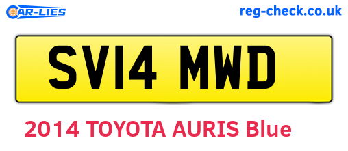 SV14MWD are the vehicle registration plates.