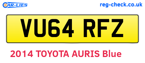 VU64RFZ are the vehicle registration plates.