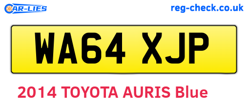 WA64XJP are the vehicle registration plates.