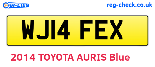 WJ14FEX are the vehicle registration plates.
