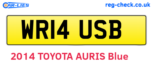 WR14USB are the vehicle registration plates.
