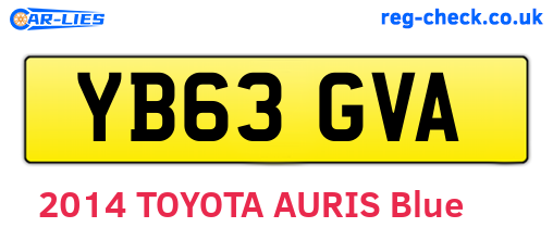 YB63GVA are the vehicle registration plates.