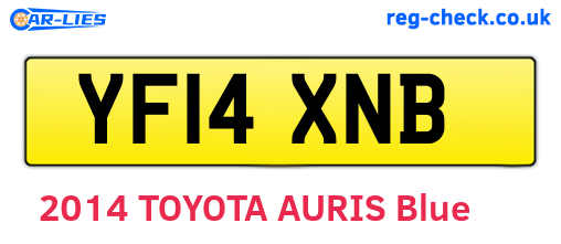 YF14XNB are the vehicle registration plates.