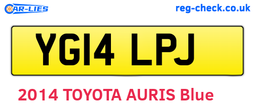 YG14LPJ are the vehicle registration plates.