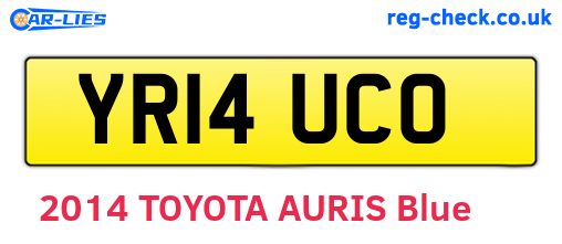 YR14UCO are the vehicle registration plates.