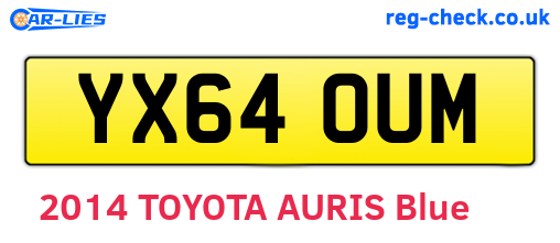 YX64OUM are the vehicle registration plates.