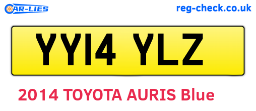 YY14YLZ are the vehicle registration plates.