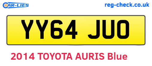 YY64JUO are the vehicle registration plates.