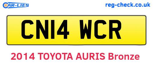 CN14WCR are the vehicle registration plates.