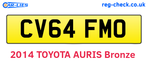 CV64FMO are the vehicle registration plates.