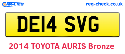 DE14SVG are the vehicle registration plates.