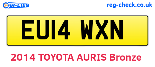EU14WXN are the vehicle registration plates.