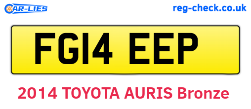FG14EEP are the vehicle registration plates.