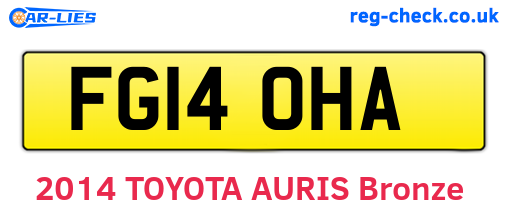 FG14OHA are the vehicle registration plates.