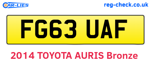 FG63UAF are the vehicle registration plates.