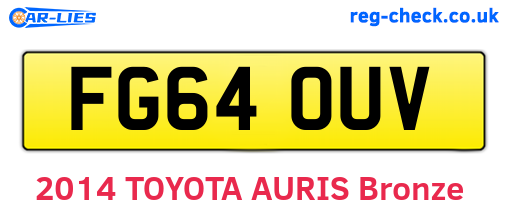 FG64OUV are the vehicle registration plates.