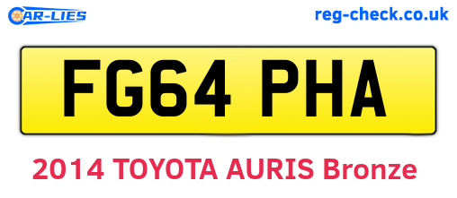 FG64PHA are the vehicle registration plates.