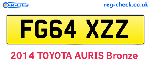 FG64XZZ are the vehicle registration plates.