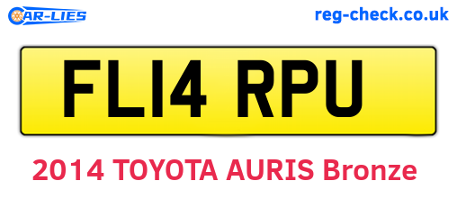 FL14RPU are the vehicle registration plates.