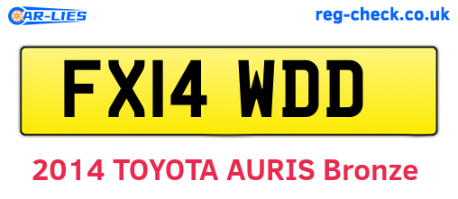 FX14WDD are the vehicle registration plates.