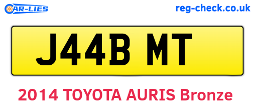 J44BMT are the vehicle registration plates.