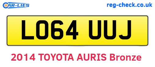 LO64UUJ are the vehicle registration plates.