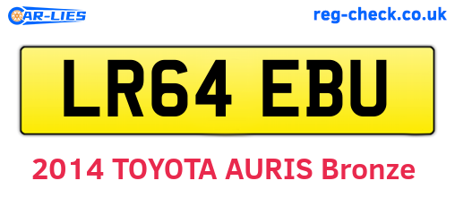 LR64EBU are the vehicle registration plates.