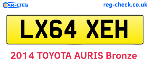 LX64XEH are the vehicle registration plates.