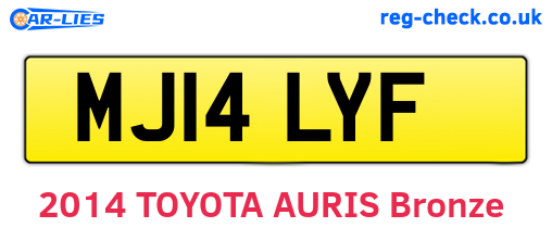 MJ14LYF are the vehicle registration plates.