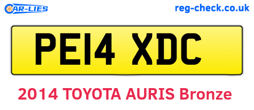 PE14XDC are the vehicle registration plates.