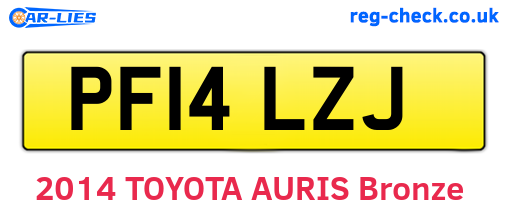 PF14LZJ are the vehicle registration plates.