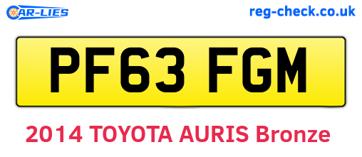 PF63FGM are the vehicle registration plates.