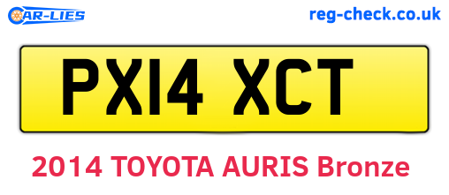 PX14XCT are the vehicle registration plates.