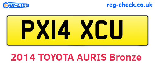 PX14XCU are the vehicle registration plates.