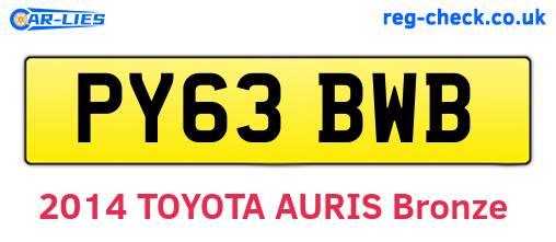 PY63BWB are the vehicle registration plates.